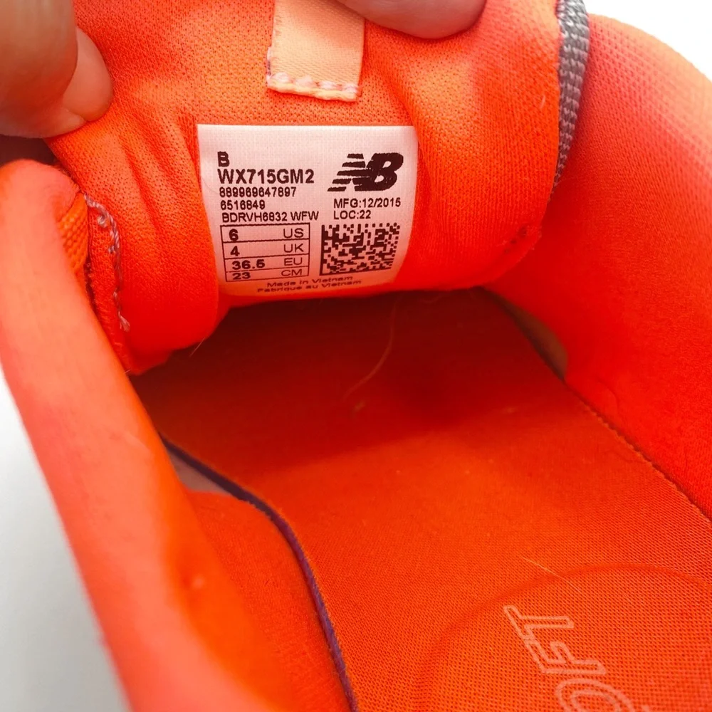 New Balance Gray and Orange Sneakers Active Casual Stylish Size 6